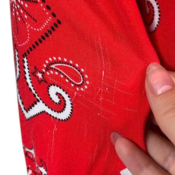 L'Agence Jacqueline Red Bandana Paisley Print Button Down Shirt SZ S - Picture 11 of 11